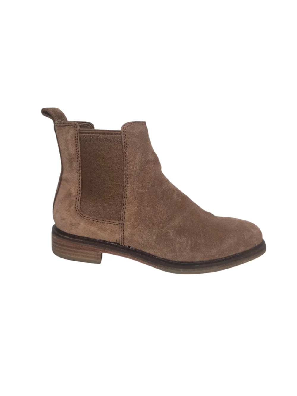 Clarks Women's Tan Suede Chelsea Boots